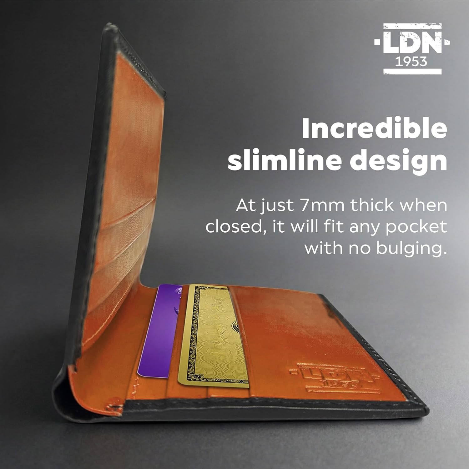RFID Wallet for Men | Leather Card Wallet with Note Compartment | 8 Credit Card Holders | Premium Cow Martini Leather Wallet | Slim Mens Wallet | Ideal Gift for Men | Black/Tan