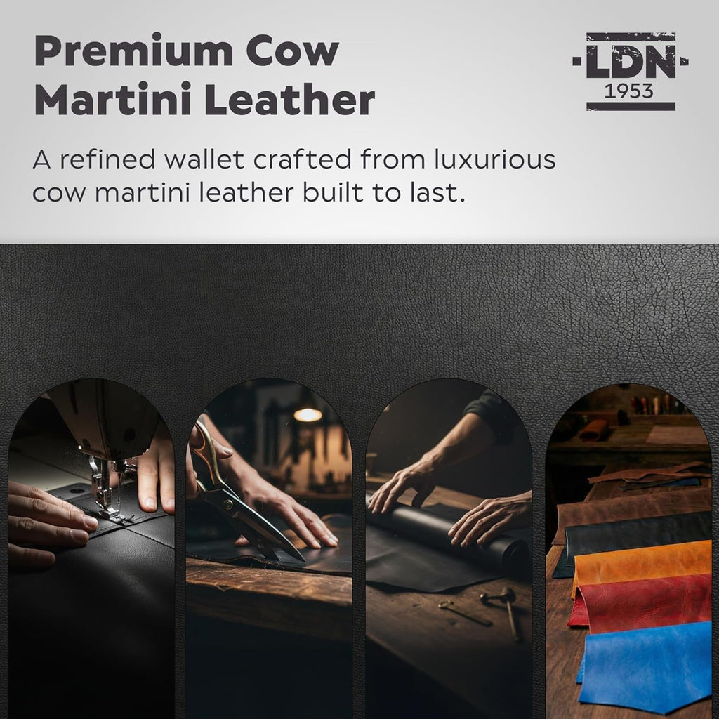 RFID Wallet for Men | Leather Card Wallet with Note Compartment | 8 Credit Card Holders | Premium Cow Martini Leather Wallet | Slim Mens Wallet | Ideal Gift for Men | Black/Red