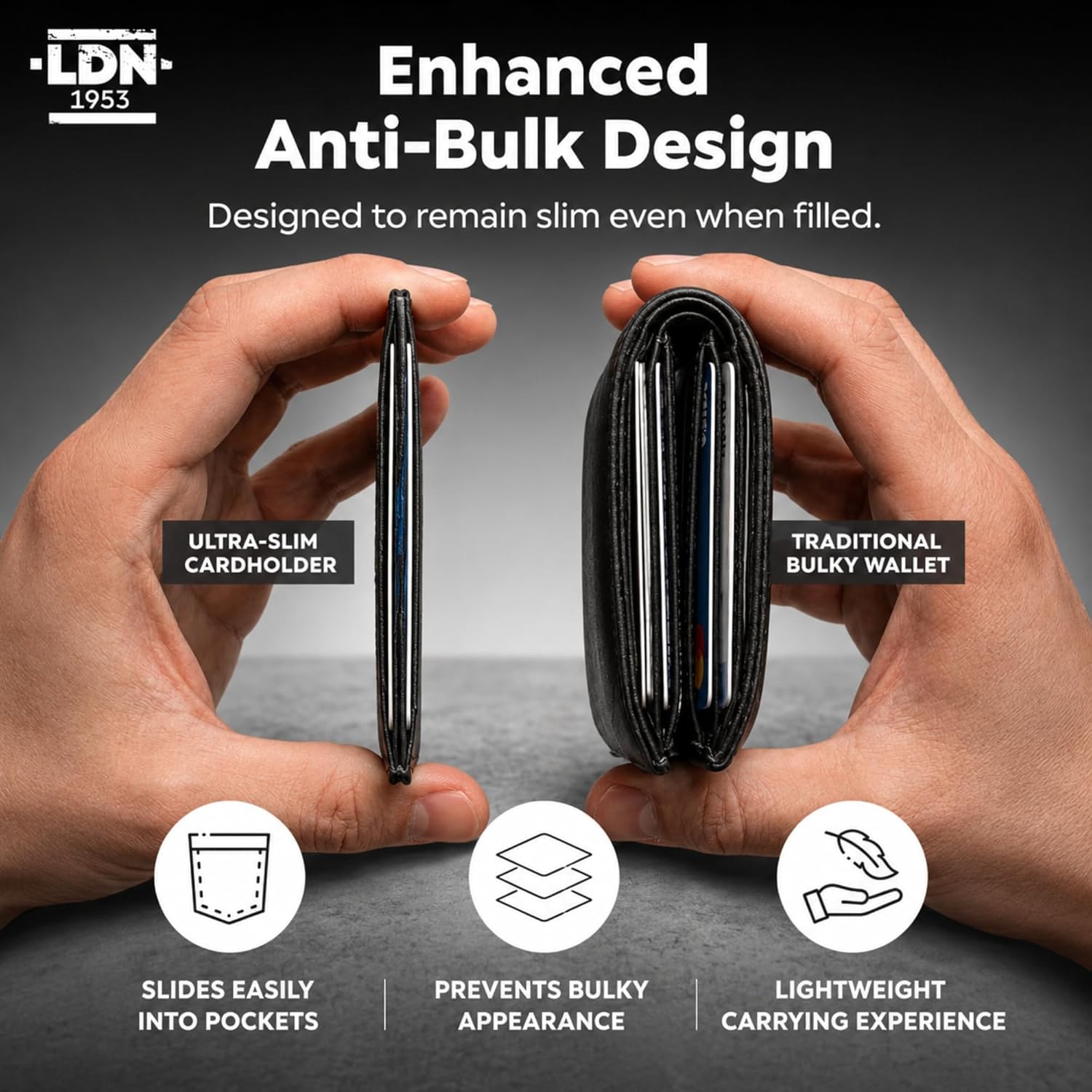 RFID Card Holder Wallet for Men | Ultra-Slim Card Wallet | 6 Credit Card Holders + Multipurpose Pocket | Premium Cow V.T Leather Card Sleeve with Taffeta Lining | Black