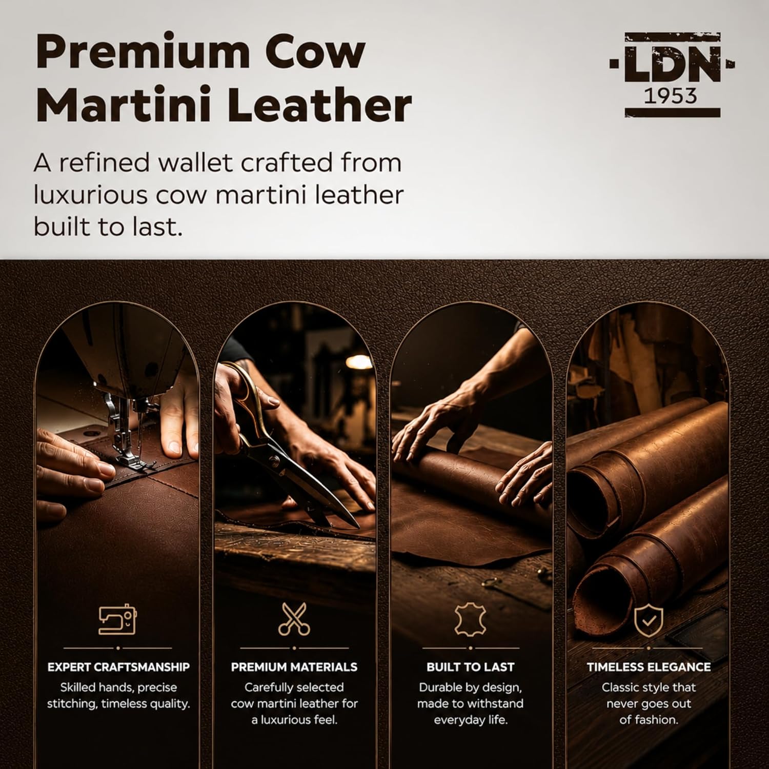 RFID Card Holder Wallet for Men | Ultra-Slim Card Wallet | 6 Credit Card Holders + Multipurpose Pocket | Premium Cow Martini Leather Card Sleeve with Taffeta Lining | Brown