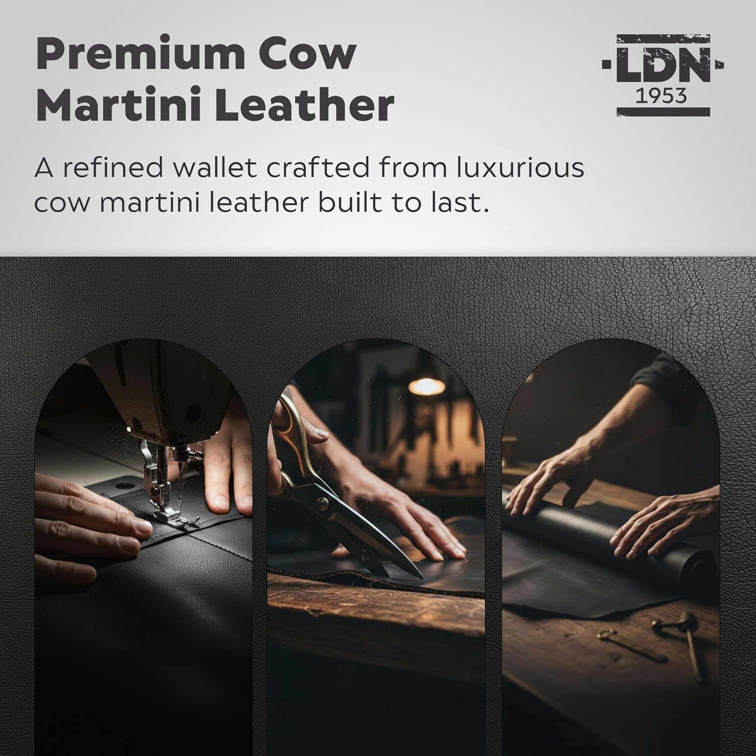 Men's Genuine Leather Wallet | RFID Protection | 8 Card Slots and Coin Pocket | Cow Martini Leather | Gift Box | Embossed Logo and Durable Silver Fittings | 9.5cm(H) x 12cm(W) | Black