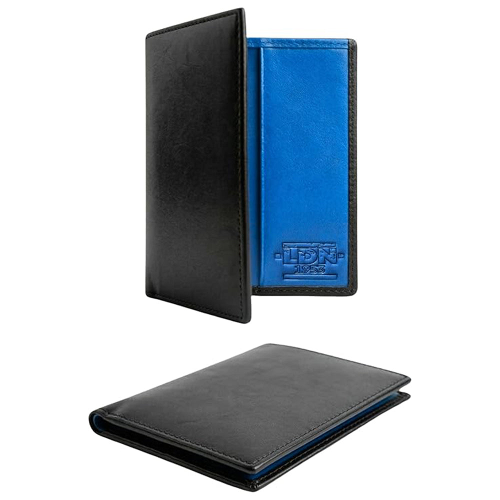 RFID Wallet for Men | Leather Card Wallet with Note Compartment | 8 Credit Card Holders | Premium Cow Martini Leather Wallet | Slim Mens Wallet | Ideal Gift for Men | Black/Blue