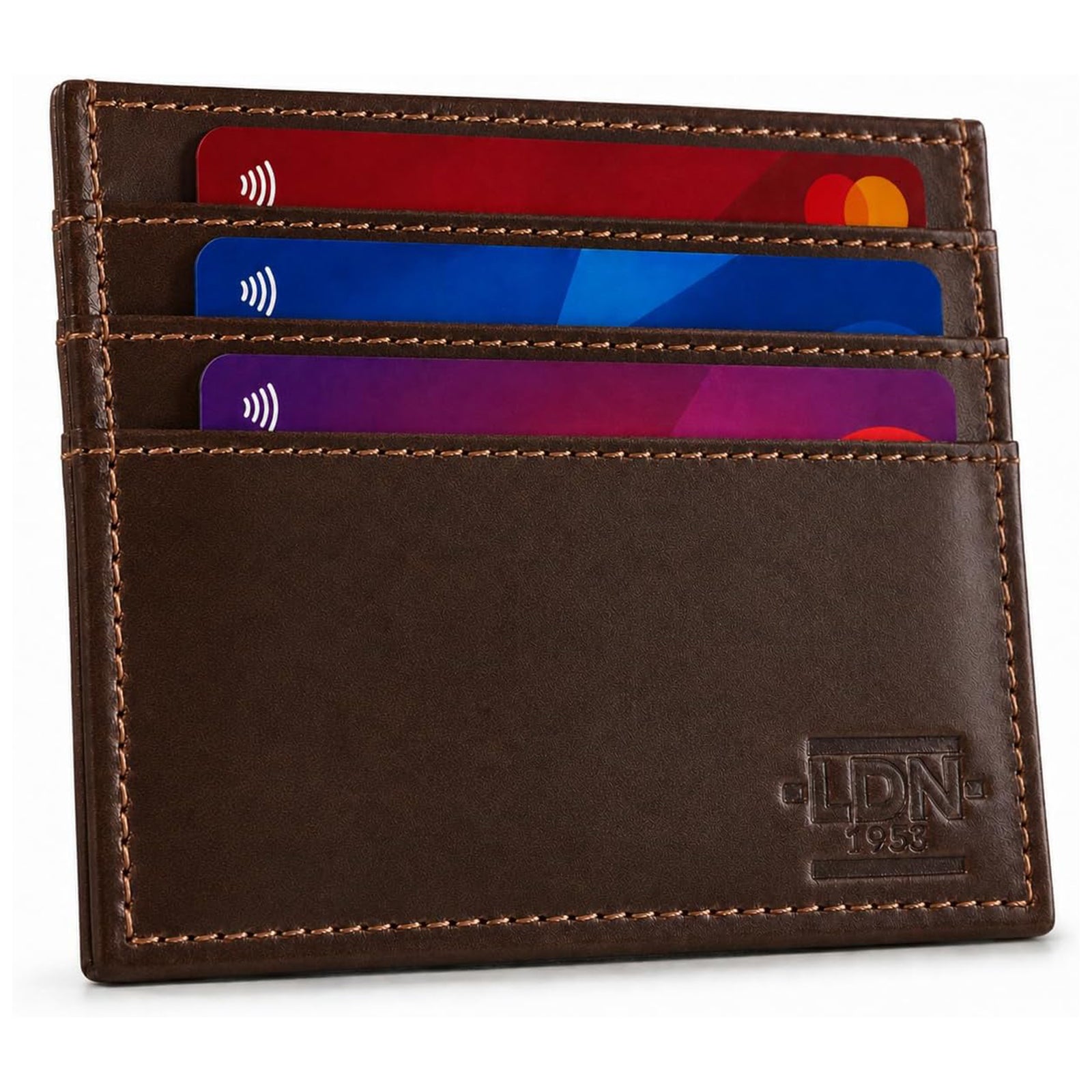 RFID Card Holder Wallet for Men | Ultra-Slim Card Wallet | 6 Credit Card Holders + Multipurpose Pocket | Premium Cow V.T Leather Card Sleeve with Taffeta Lining | Black