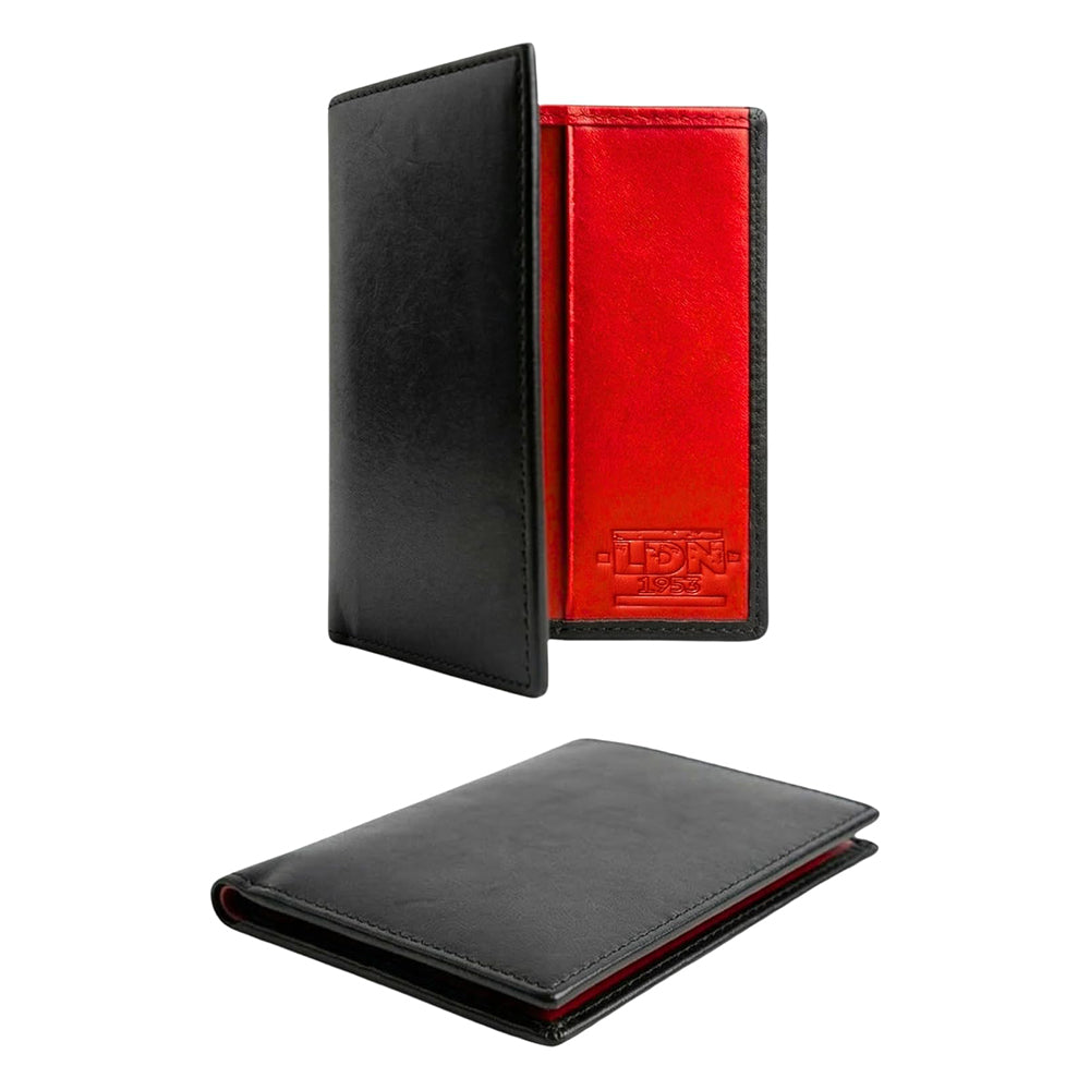 RFID Wallet for Men | Leather Card Wallet with Note Compartment | 8 Credit Card Holders | Premium Cow Martini Leather Wallet | Slim Mens Wallet | Ideal Gift for Men | Black/Red