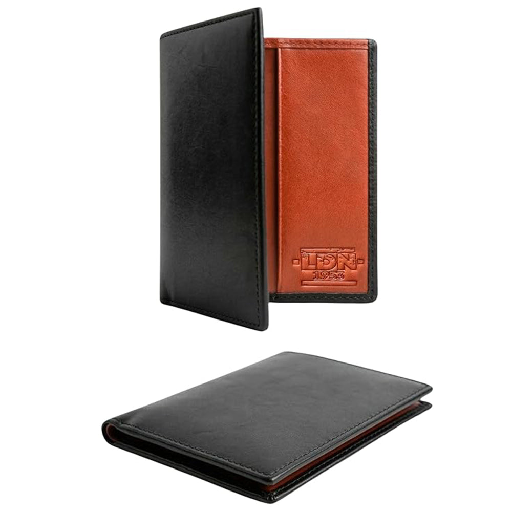 RFID Wallet for Men | Leather Card Wallet with Note Compartment | 8 Credit Card Holders | Premium Cow Martini Leather Wallet | Slim Mens Wallet | Ideal Gift for Men | Black/Tan